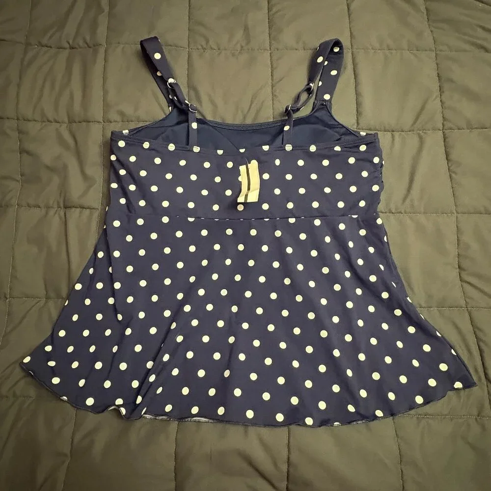 Lands' End Flutter Scoop Neck Tankini Top - Size: Large - NWT
